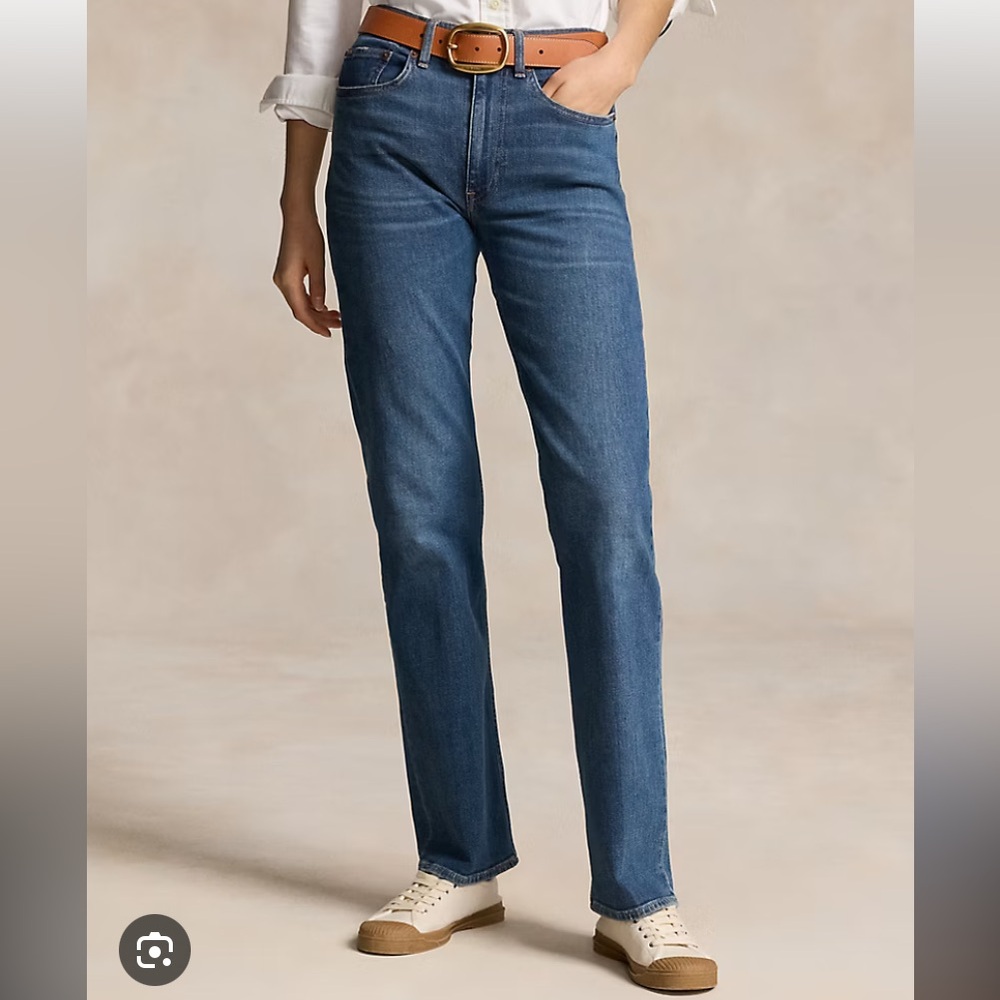 Lauren Ralph Lauren Mid Rise Straight Leg Jeans dark wash size 12